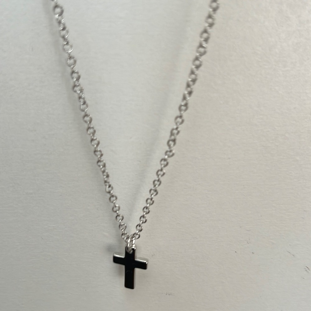 Dainty Cross Pendant Necklace 18K White Gold Plated Necklace